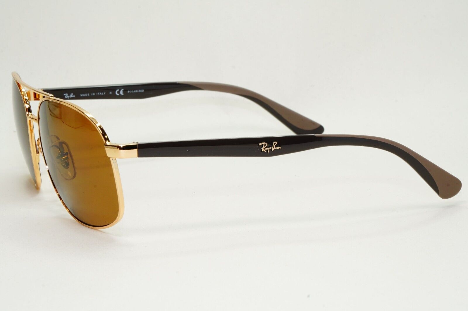 Ray-Ban Sunglasses 2018 Polarized Gold Brown Pilot Navigator RB 3593 001/83 58mm