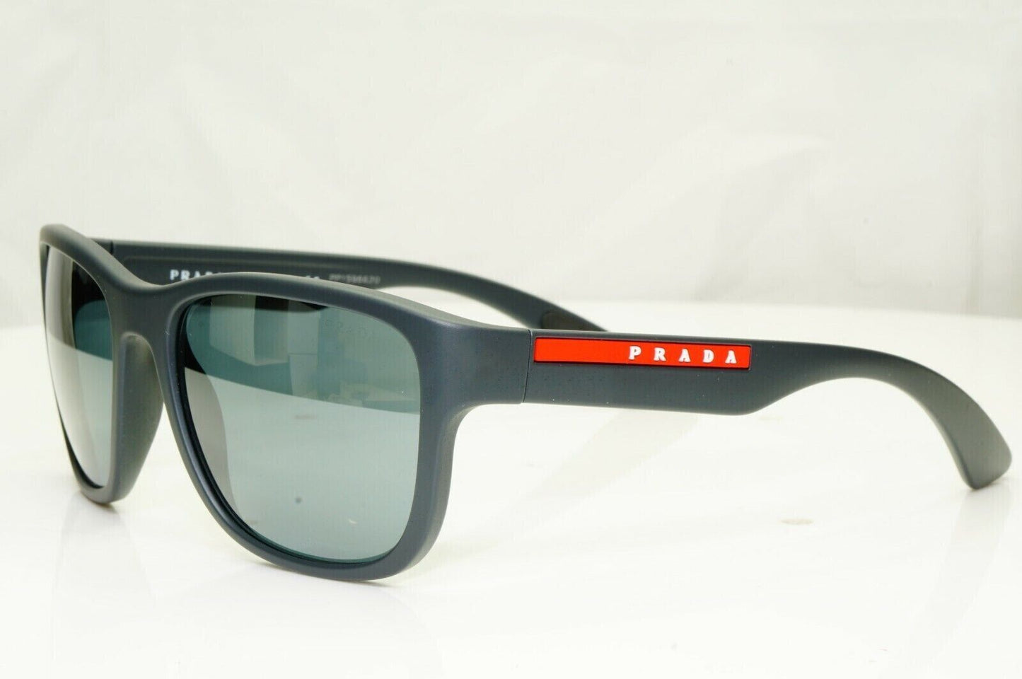Prada Mens Grey Sunglasses Square Mirror SPS 01U UFK-5L0 Red Stripe [a] 38973