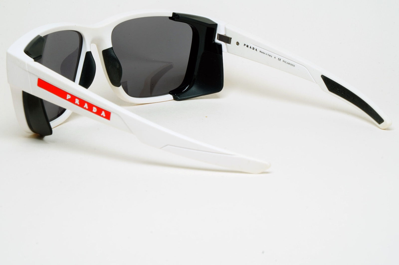 Prada Sunglasses Polarized White Wrap Side Shields PS07WS SPS 07W TWK-02G 200225