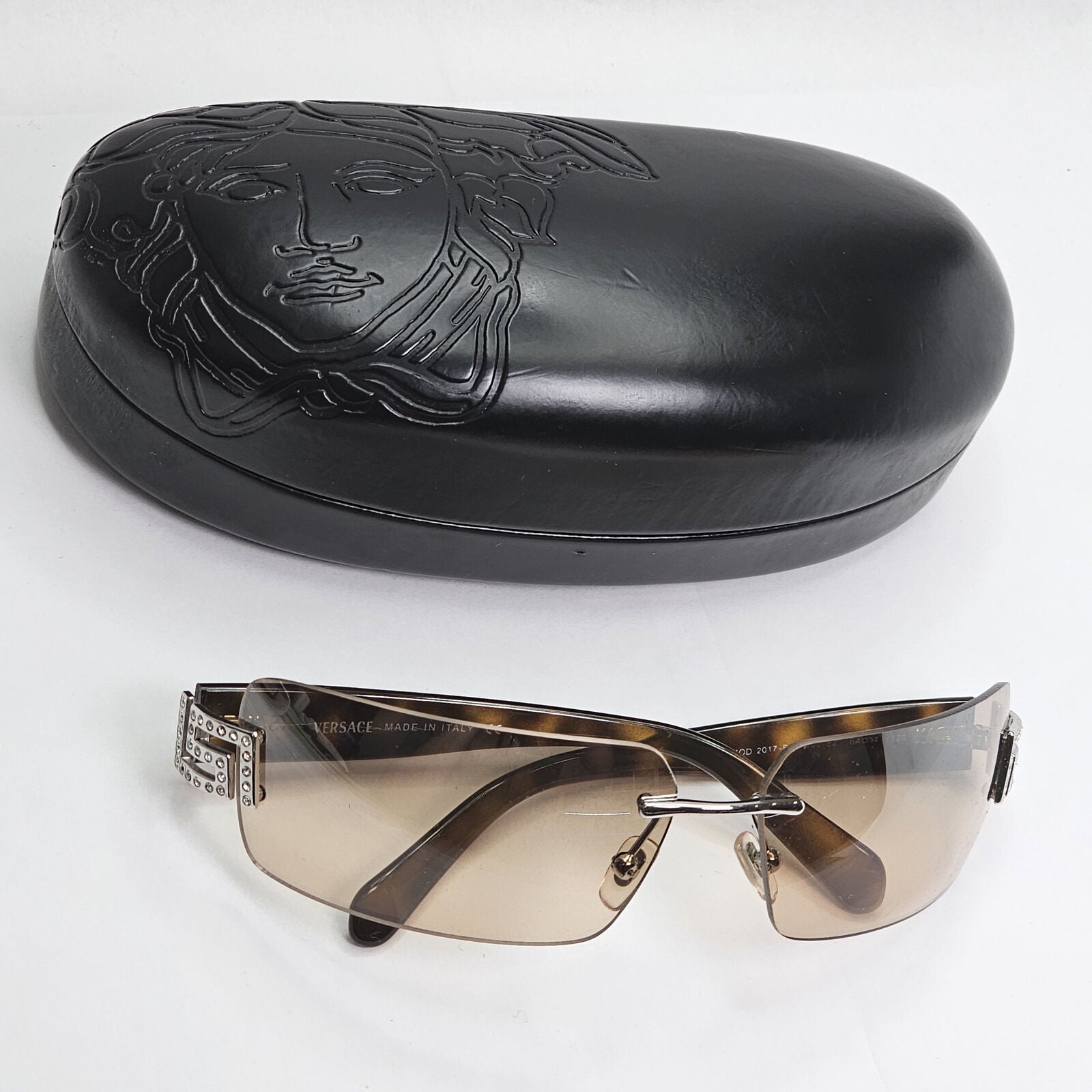 Versace Sunglasses 2004 Vintage Rimless Brown Mirrored MOD 2017-B 1000/8Z 210124