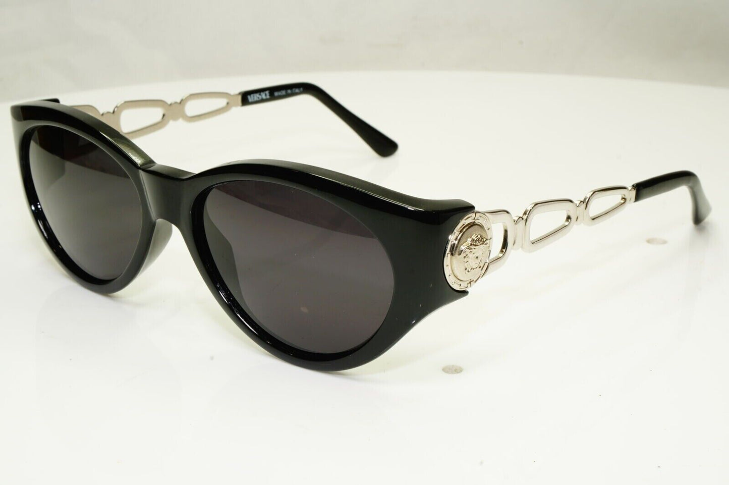 Gianni Versace Sunglasses 1996 Vintage Black Silver Medusa MOD 490 COL N52