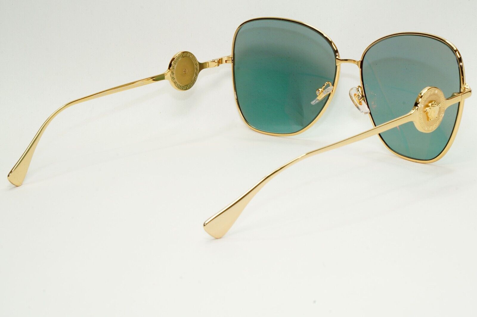 Versace Sunglasses Gold Medusa Large Square Azure Green MOD VE 2256 1002/9C 60mm