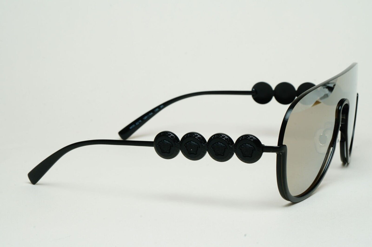 Versace Sunglasses Black Gold Mirror Shield Medusa MOD VE 2215 1261/5A