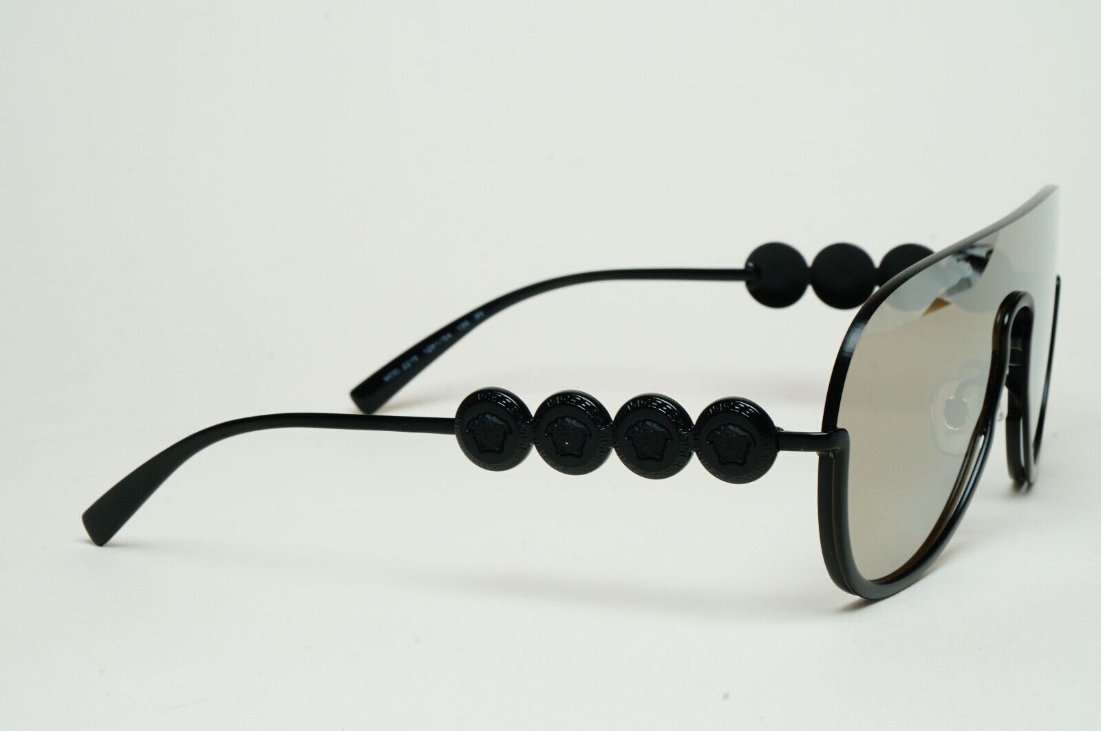 Versace Sunglasses Black Gold Mirror Shield Medusa MOD VE 2215 1261/5A