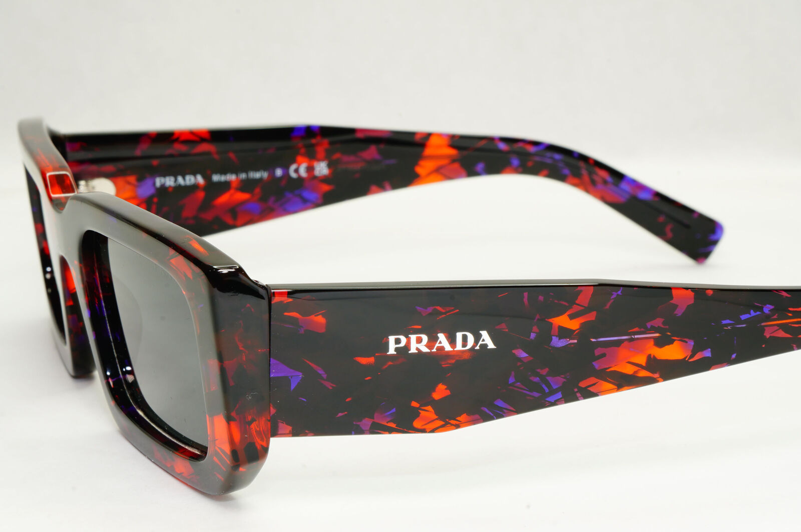 Prada Sunglasses Symbole Black Orange Blue Grey Square PR06YS SPR 06Y 06V-5S0