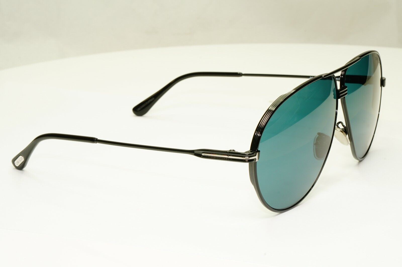 Tom Ford Black Sunglasses Pilot Green Metal Large 64mm Fashion Jet TF 734-H 01N 