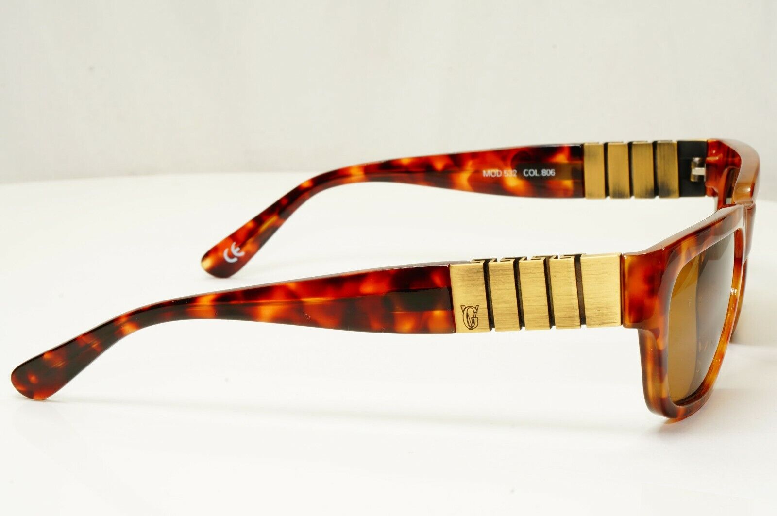 Gianni Versace 1996 Mens Vintage Brown Square Sunglasses Meander MOD 532 COL 806