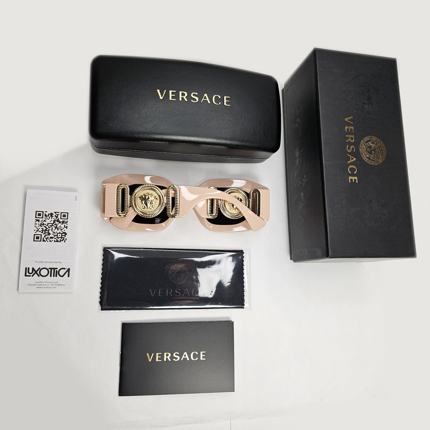 Versace Sunglasses Pink Gold Large Biggie Medusa Thick Frame MOD 4425-U 5363/87