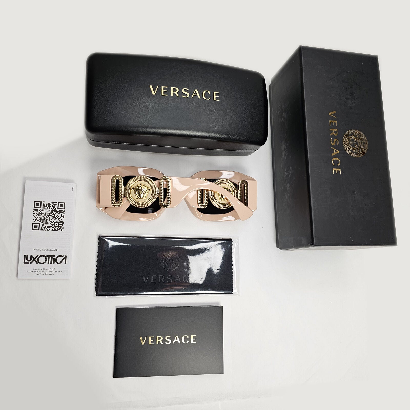 Versace Sunglasses Pink Gold Large Biggie Medusa Thick Frame MOD 4425-U 5363/87