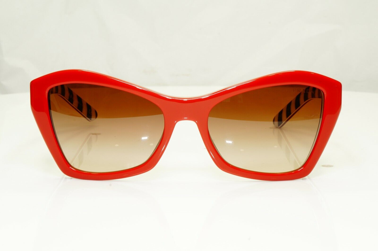Prada Red Brown Sunglasses Ultravox Fashion Blogger Womens SPR 07X 543-6S1