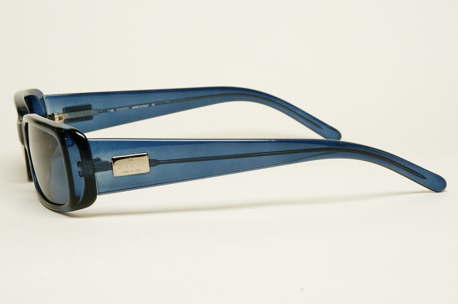 Gucci Sunglasses 1998 Vintage Blue Rectangle Transparent GG 2450/S K04 100225