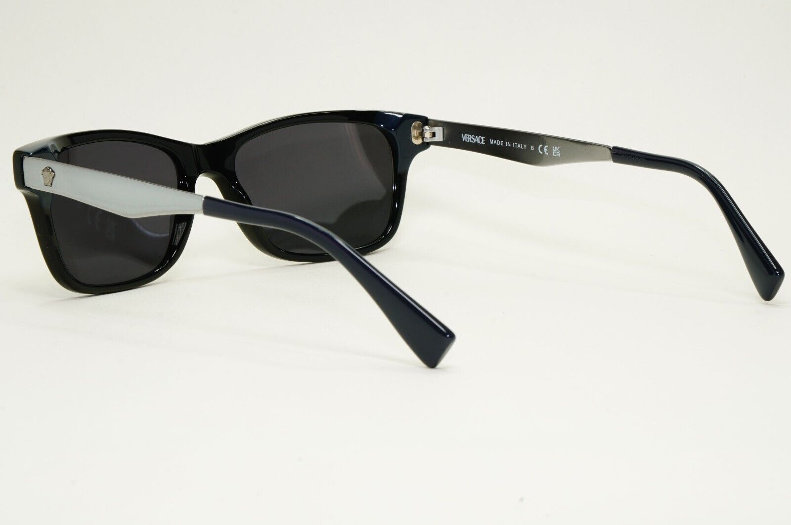 Versace Sunglasses Black Silver Blue Square Rectangle MOD VE 3245 5238 55mm