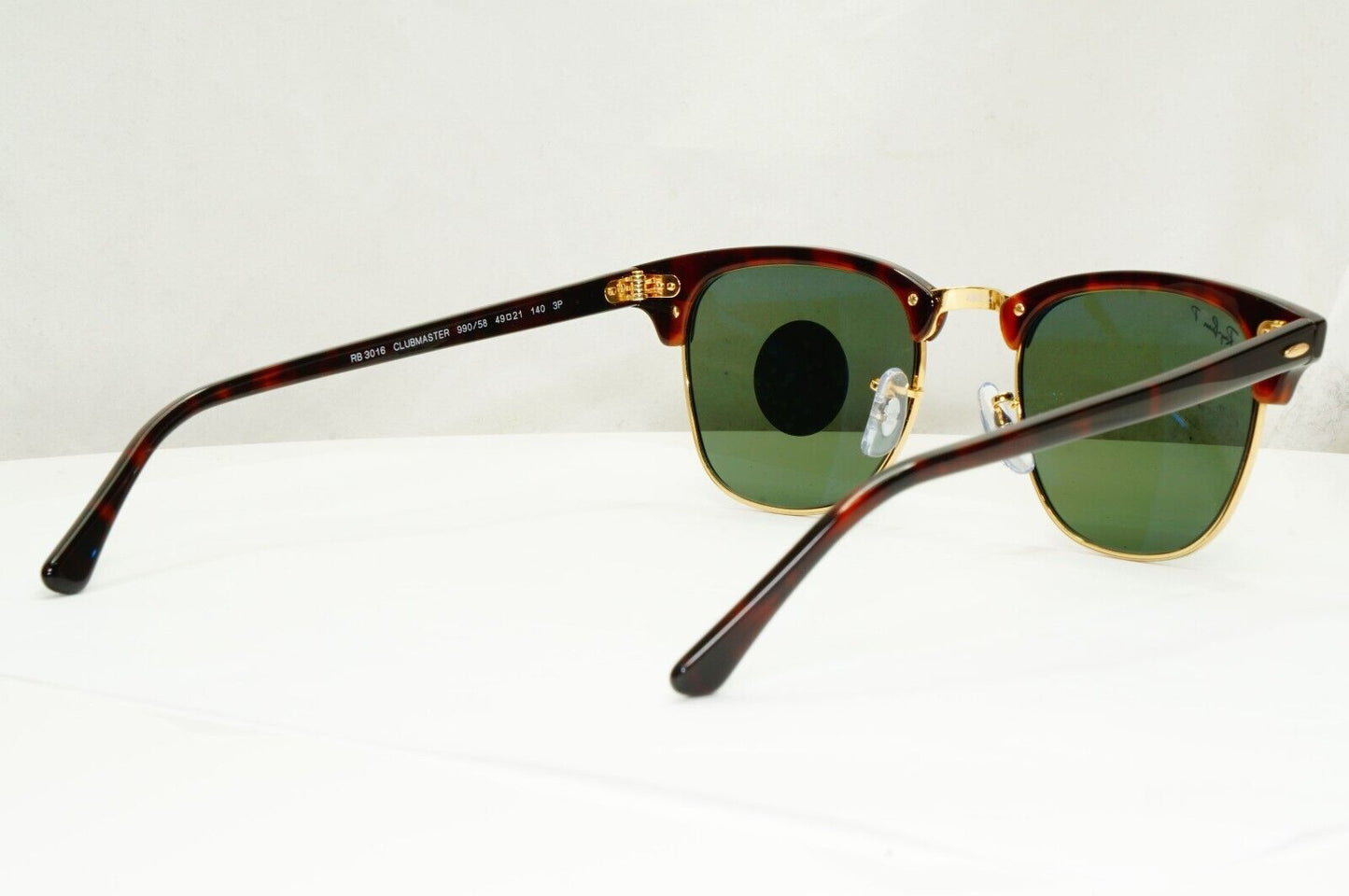 Ray-Ban Sunglasses Clubmaster Polarised Brown Tortoise Green RB 3016 990/58 49mm