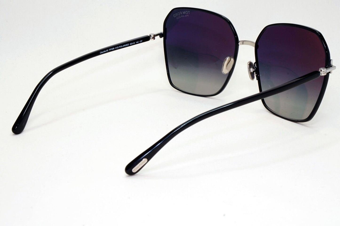 Tom Ford Sunglasses Claudia-02 Black Polarised Grey Large FT0839 TF839 01D 62mm
