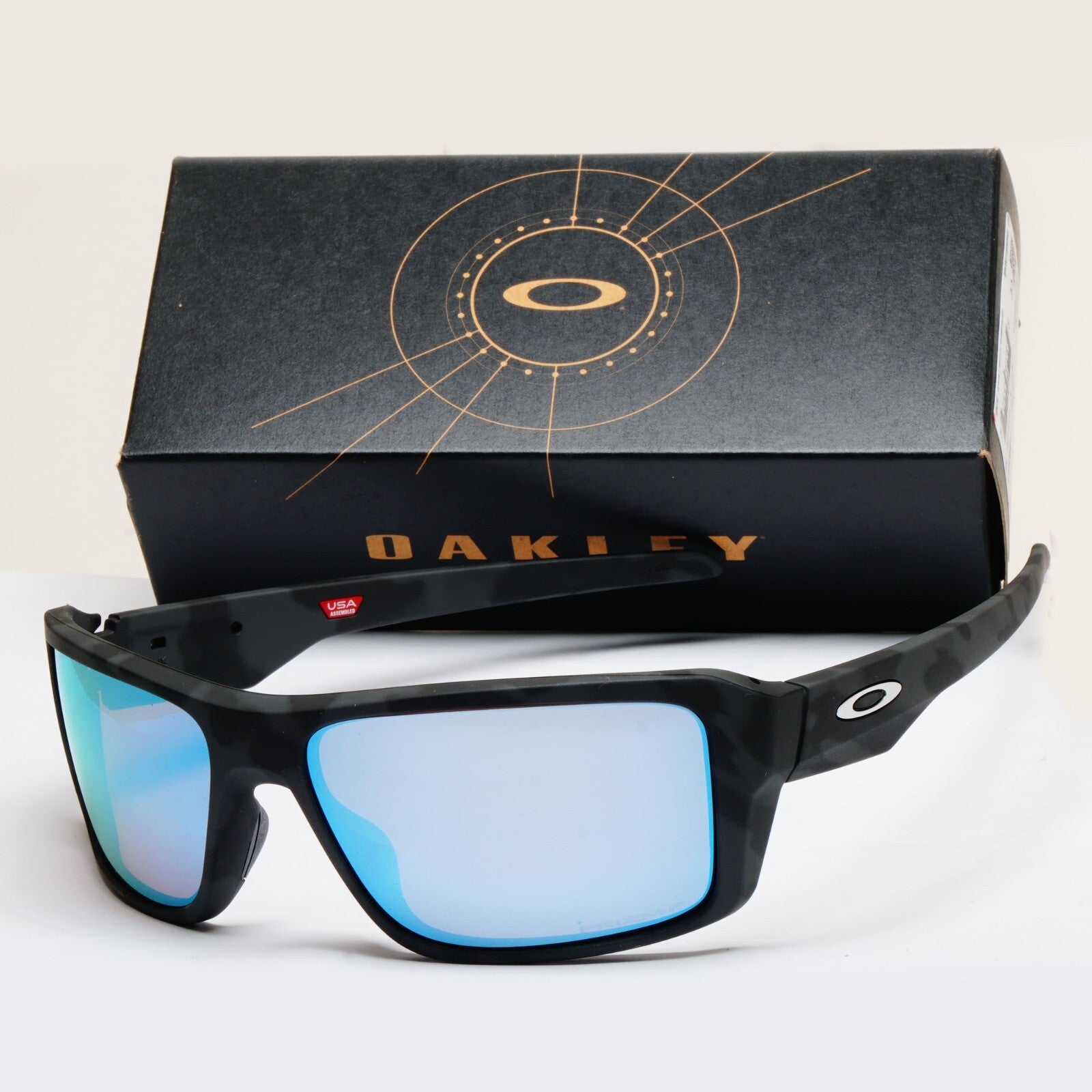Oakley Sunglasses Polarised Double Edge Black Camo Blue Deep Water OO9380 27