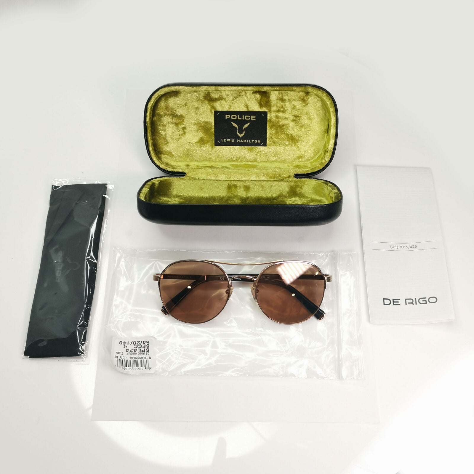 Police Lewis Hamilton F1 Sunglasses Gold Copper Mirror Round SPL A24 COL 8FCC