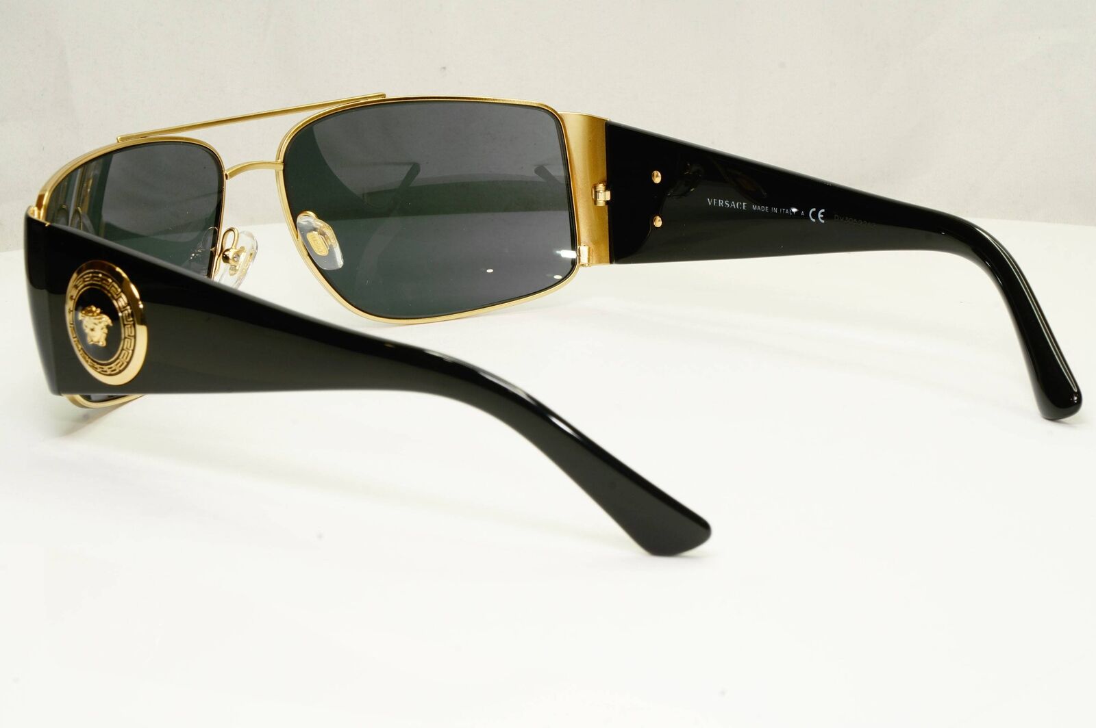 Versace Sunglasses Black Gold Medusa Square Metal MOD VE 2163 1002/87