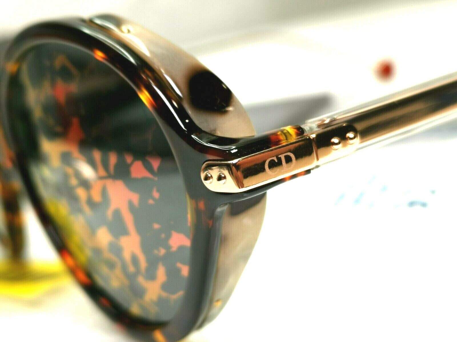 Authentic Dior Womens Sunglasses Round Umbrage Havana Brown Gold Mirror 0X3TN