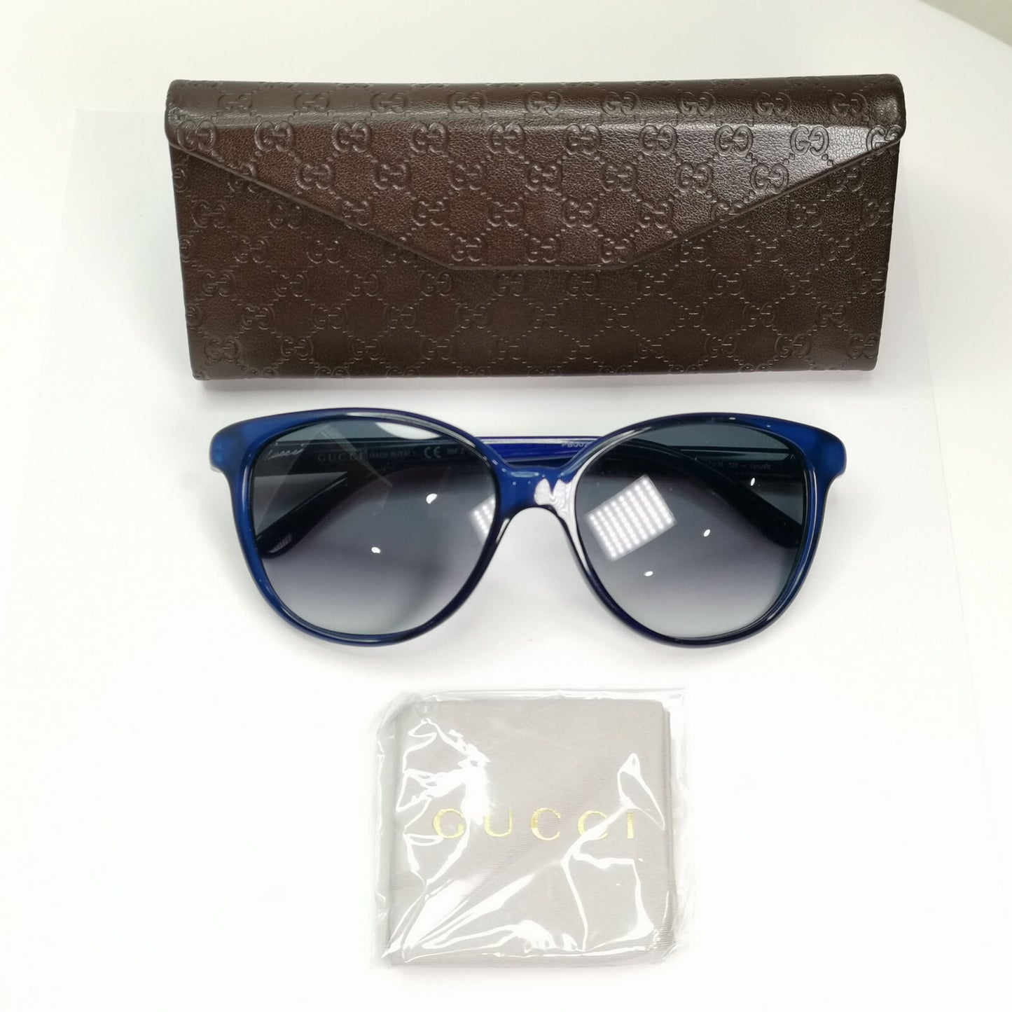 Gucci 2013 Sunglasses Blue Monogram Grey Smoke Gradient Square GG 3633/S DXRJJ