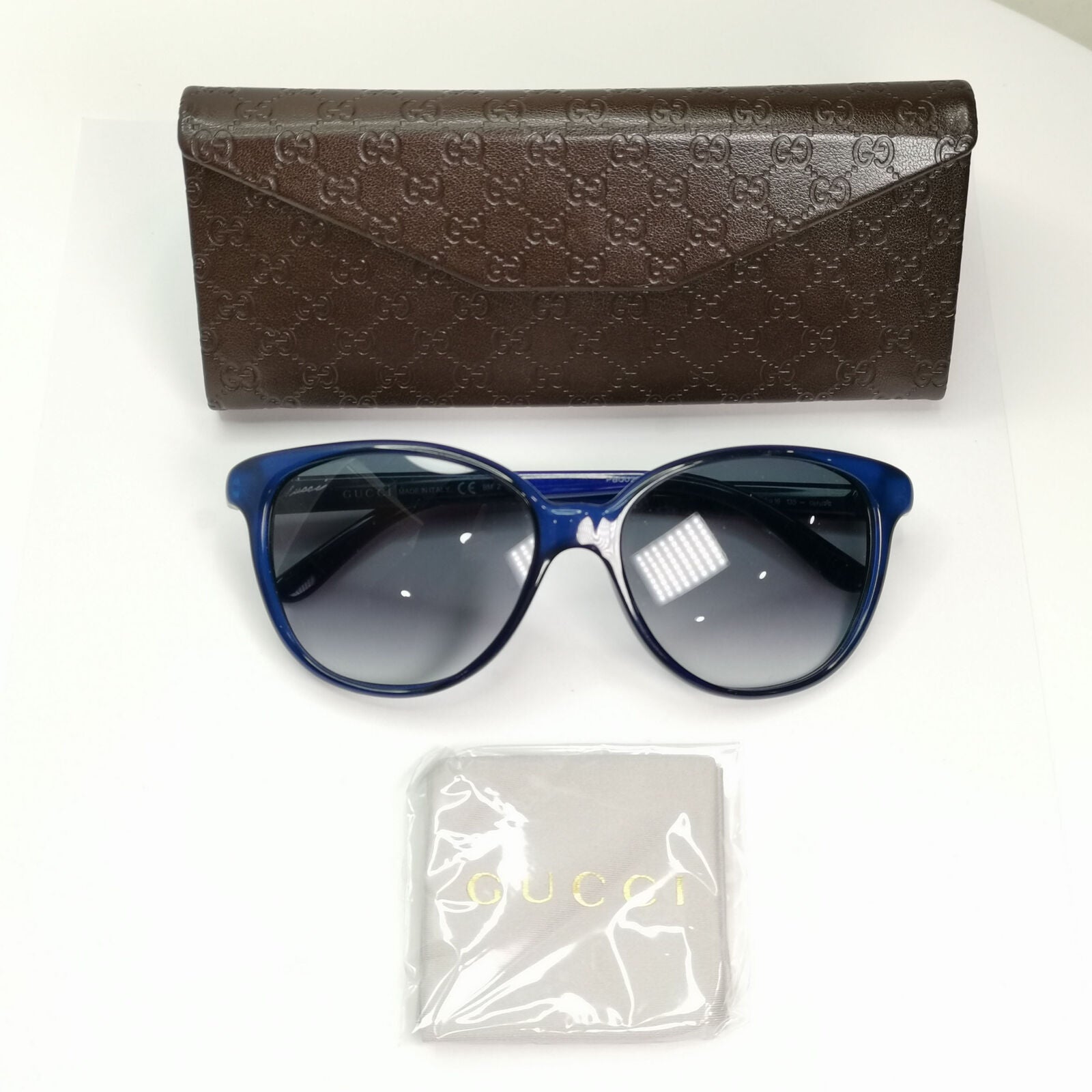 Gucci 2013 Sunglasses Blue Monogram Grey Smoke Gradient Square GG 3633/S DXRJJ