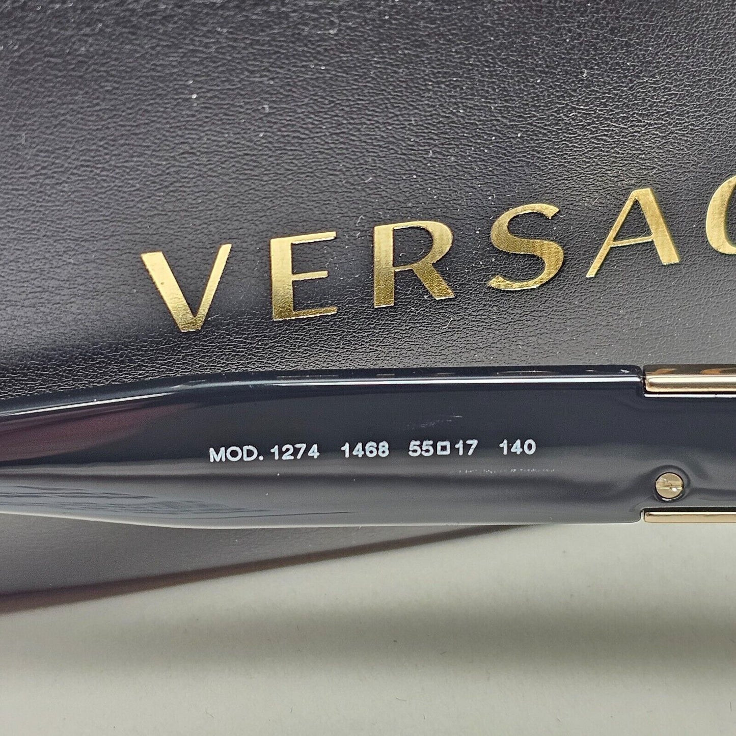 Versace Sunglasses Blue Black Gold Medusa Metal Square MOD 1274 1468 55mm [b]