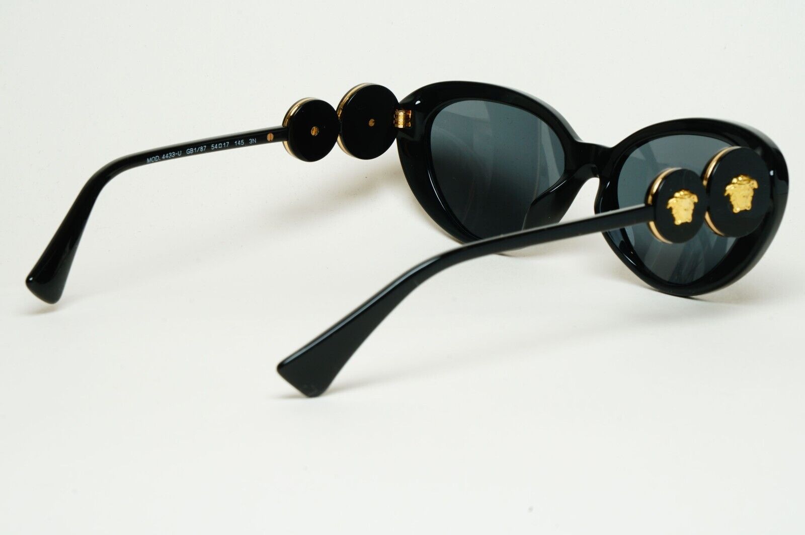 Versace Sunglasses Black Cat Eye Gold Medusa MOD VE 4433-U GB1/87 54mm