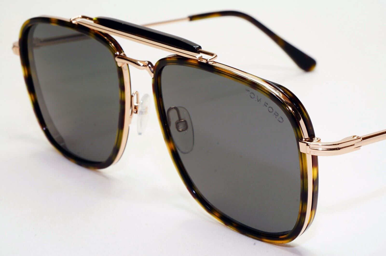 Tom Ford Sunglasses Huck Gold Brown Grey Navigator Square FT0665 TF 665 52A 56mm