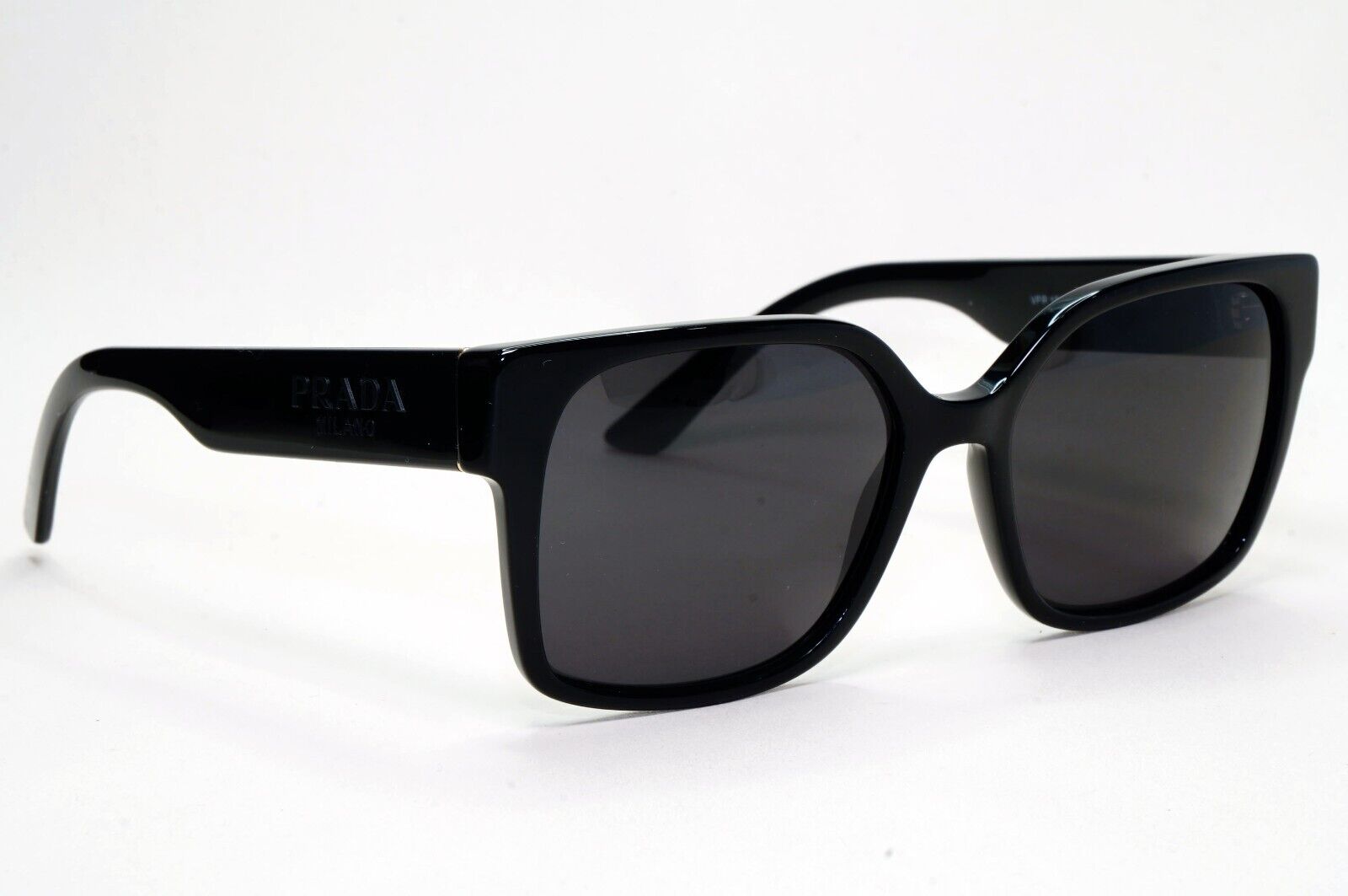 Prada Sunglasses Black Square Glossy Womens PR10WV VPR 10W 1AB-1O1 54mm
