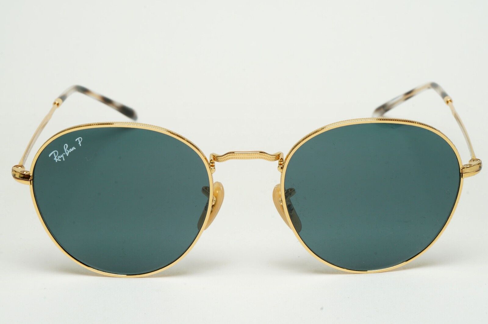 Ray-Ban Sunglasses David  Gold Dark Blue Round RB 3582 001/3R 51mm