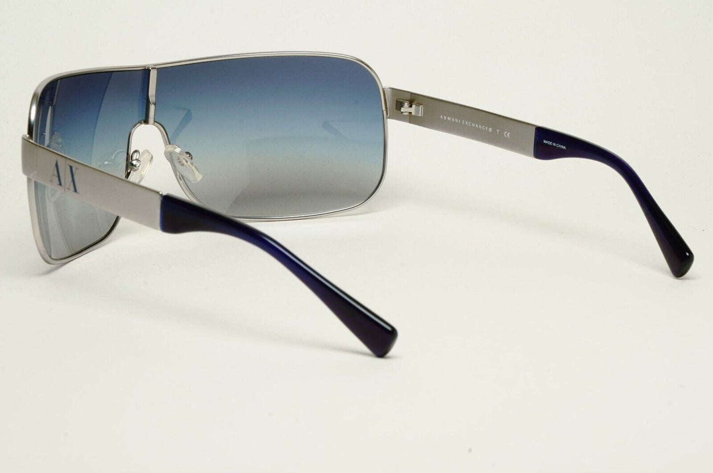Armani Exchange Sunglasses 2015 Silver Blue Shield AX 2008 6020/4L [b] 221124