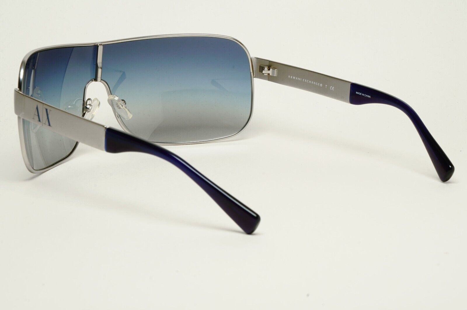 Armani Exchange Sunglasses 2015 Silver Blue Shield AX 2008 6020/4L [b] 221124