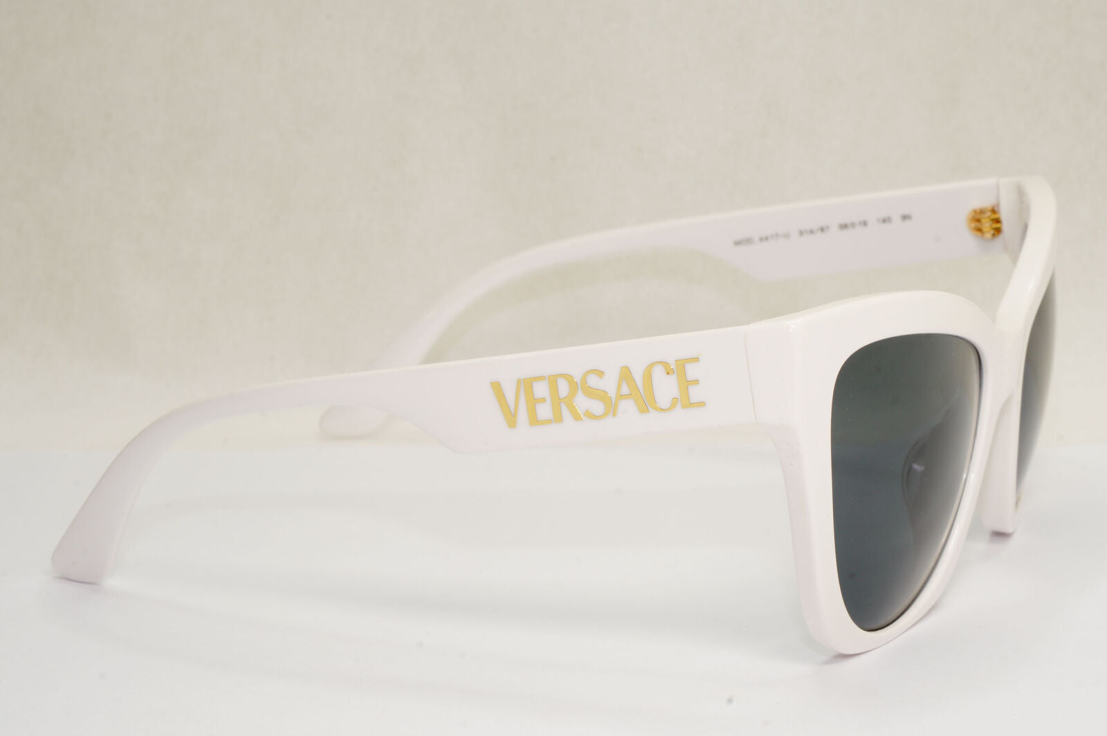 Versace Sunglasses White Gold Cat Eye Grey MOD VE 4417-U 314/87