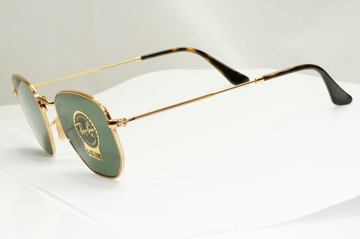 Ray-Ban Sunglasses Hexagonal Gold Arista Metal Green G15 RB 3548-N 001 48mm