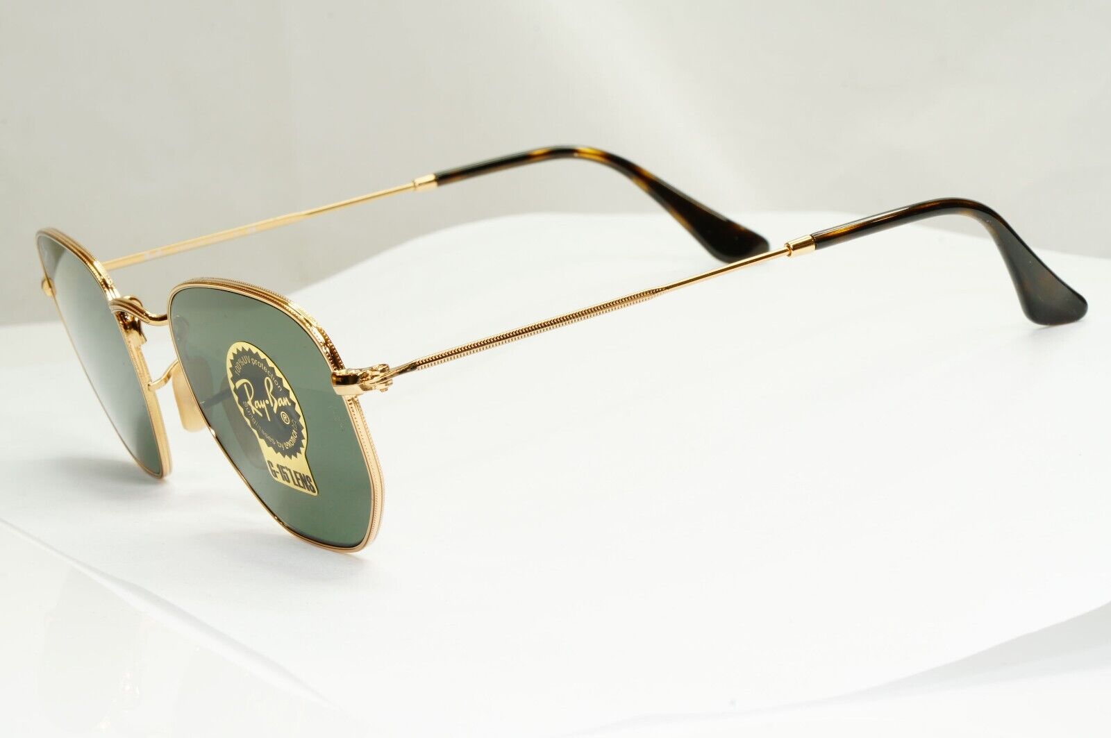 Ray-Ban Sunglasses Hexagonal Gold Arista Metal Green G15 RB 3548-N 001 48mm
