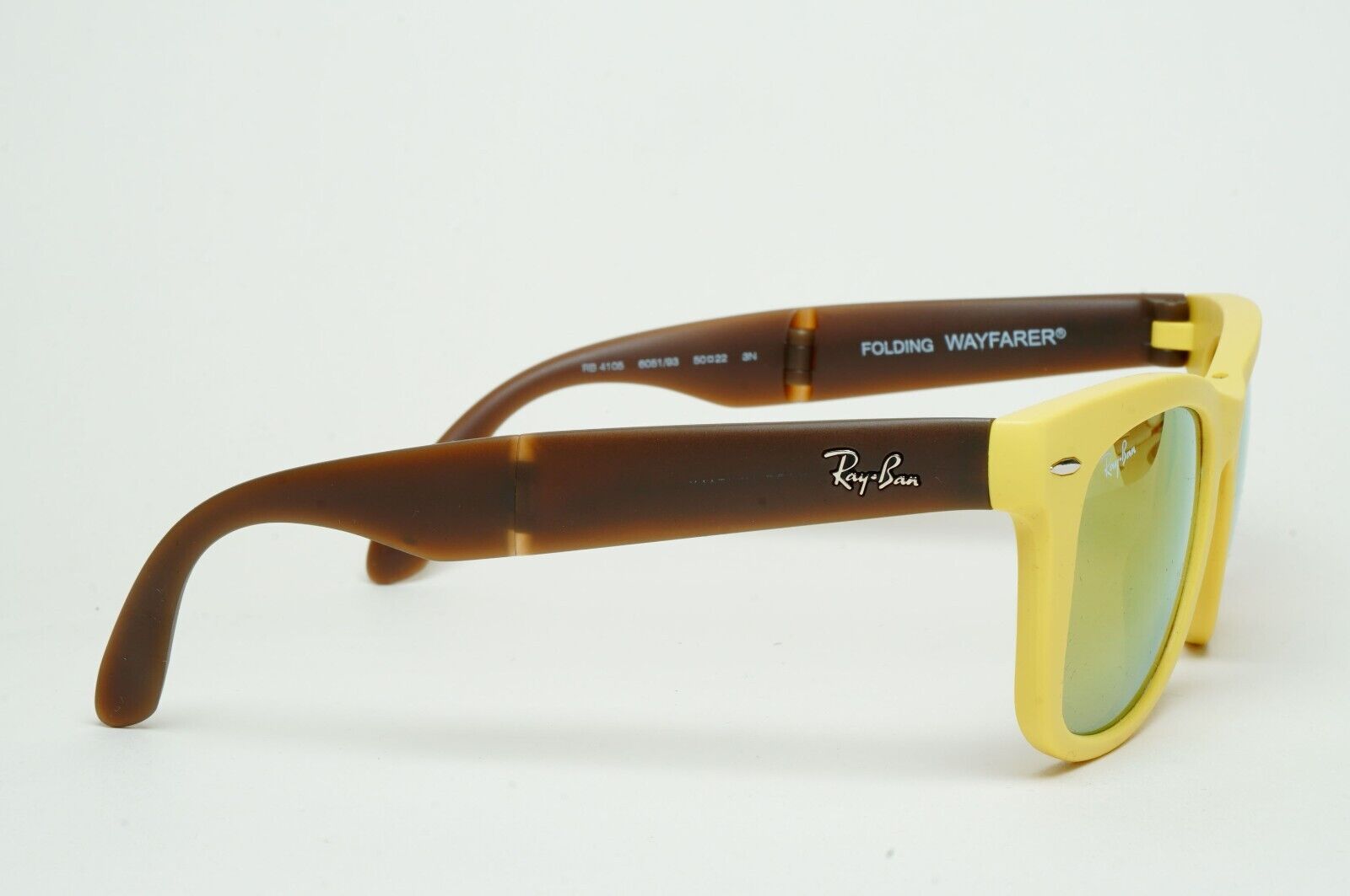Ray-Ban Sunglasses Folding Wayfarer Yellow Mirror Brown RB 4105 6051/93 50mm