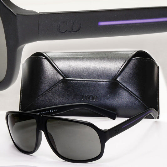 Dior Sunglasses 2014 Vintage Pilot Square Black Tie 131S WRDNR 64mm 121223