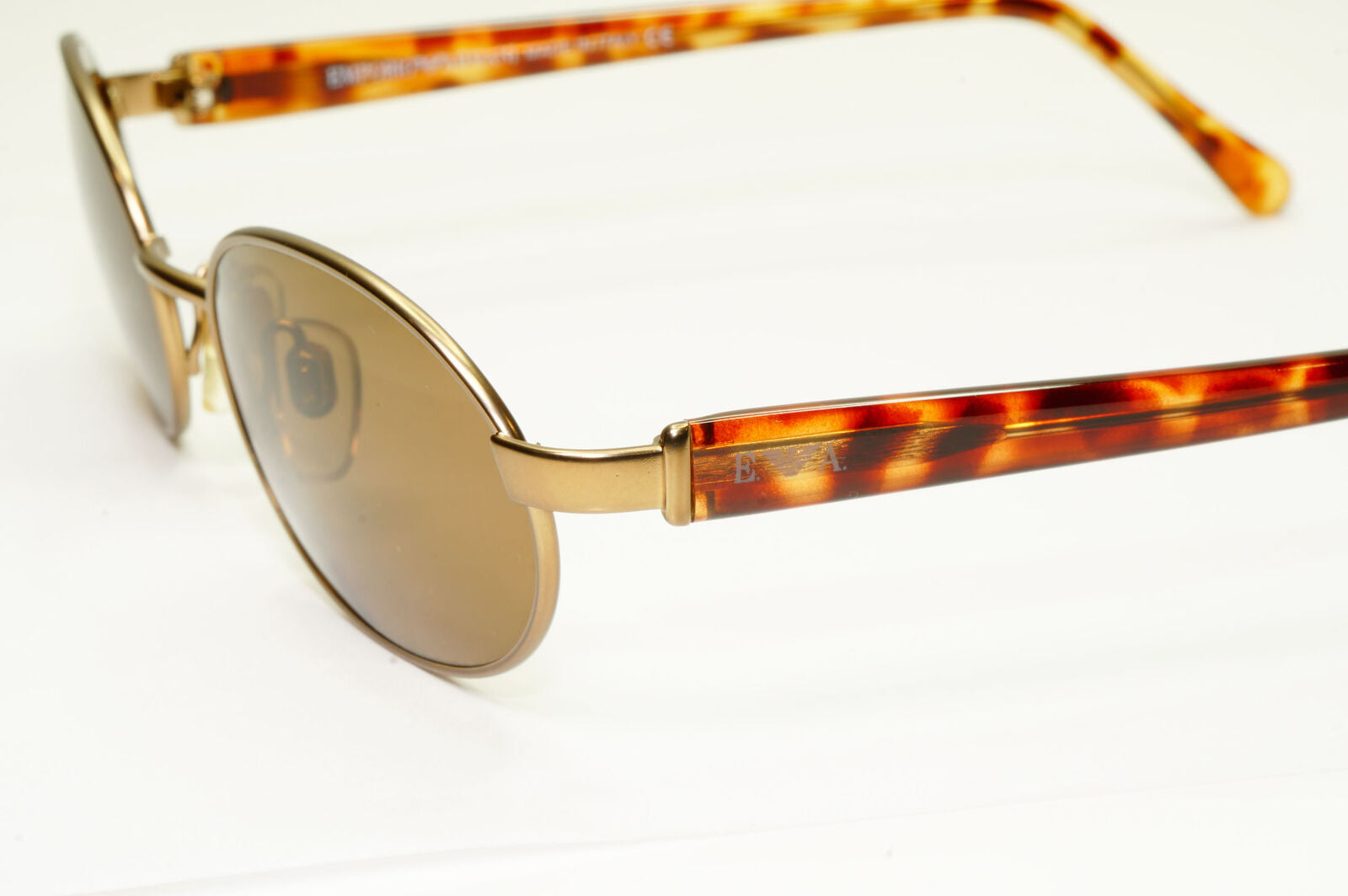 Emporio Armani 1997 Vintage Sunglasses Mens Womens Oval Bronze Metal 106-S 884