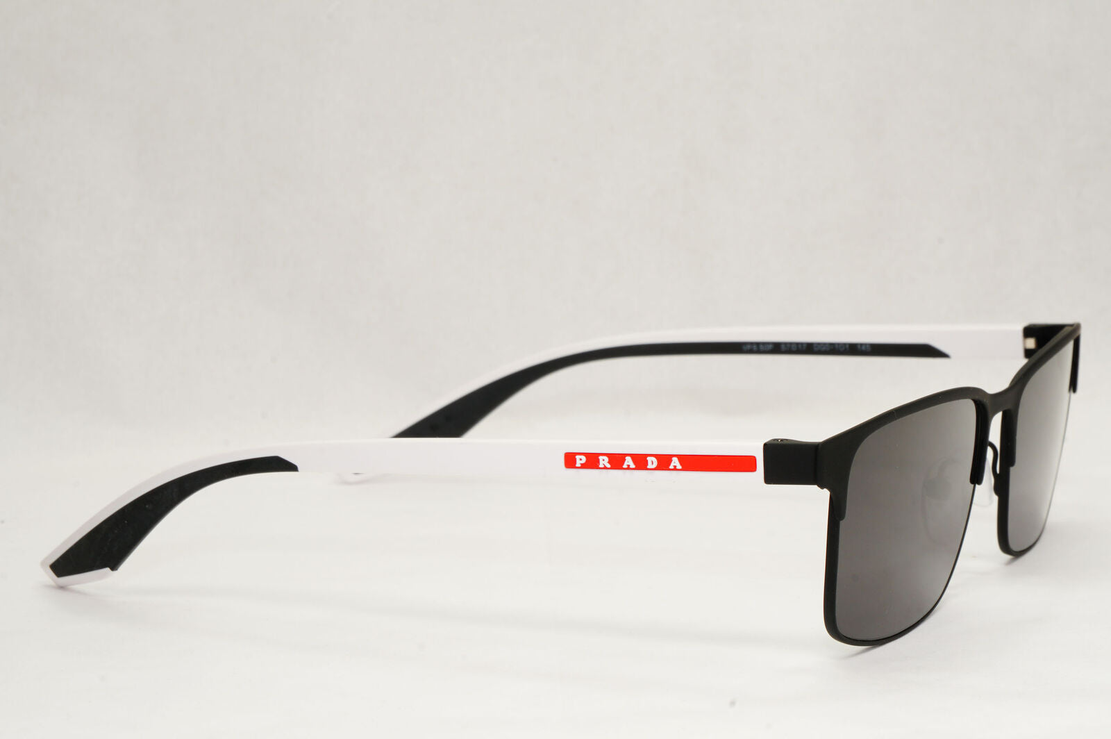 Prada Sunglasses Black White Red Linea Rossa Square PS50PV VPS 50P DG0-1O1 57mm