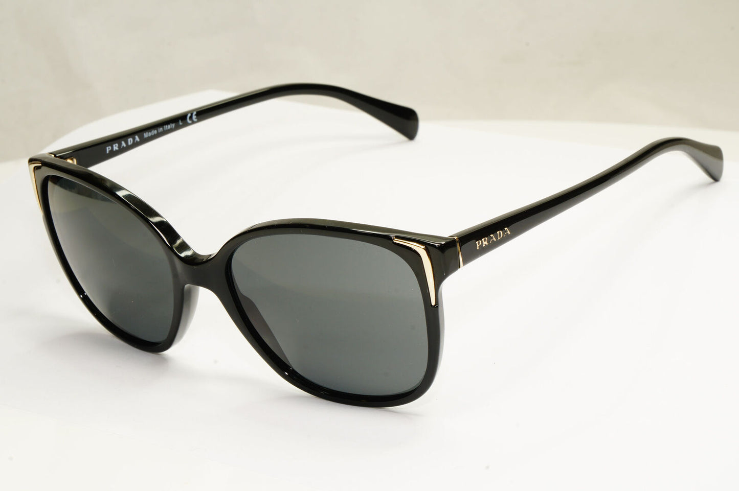 Prada Black Gold Sunglasses Square Designer Luxury Womens PR01OS SPR 01O 1AB-1A1