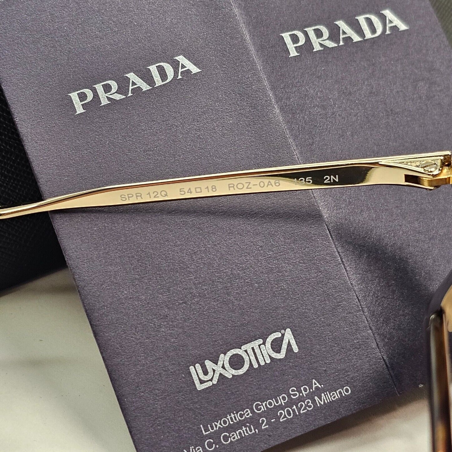 Prada Sunglasses 2014 Cinema Brown Gradient Gold Square PR12QS SPR 12Q ROZ-0A6