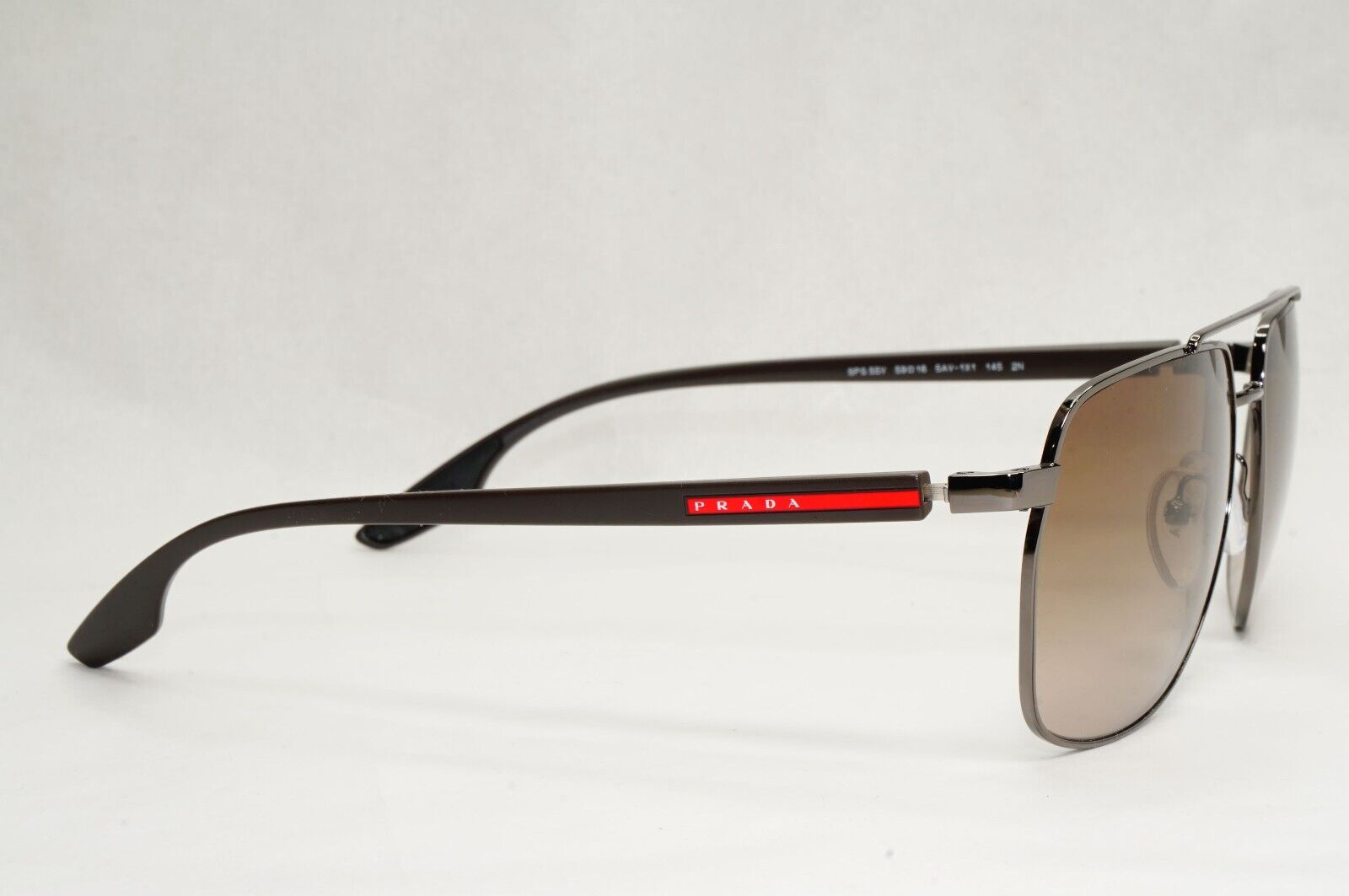 Prada Sunglasses Brown Gradient Pilot Gunmetal PS55VS SPS 55V 5AV-1X1 59mm