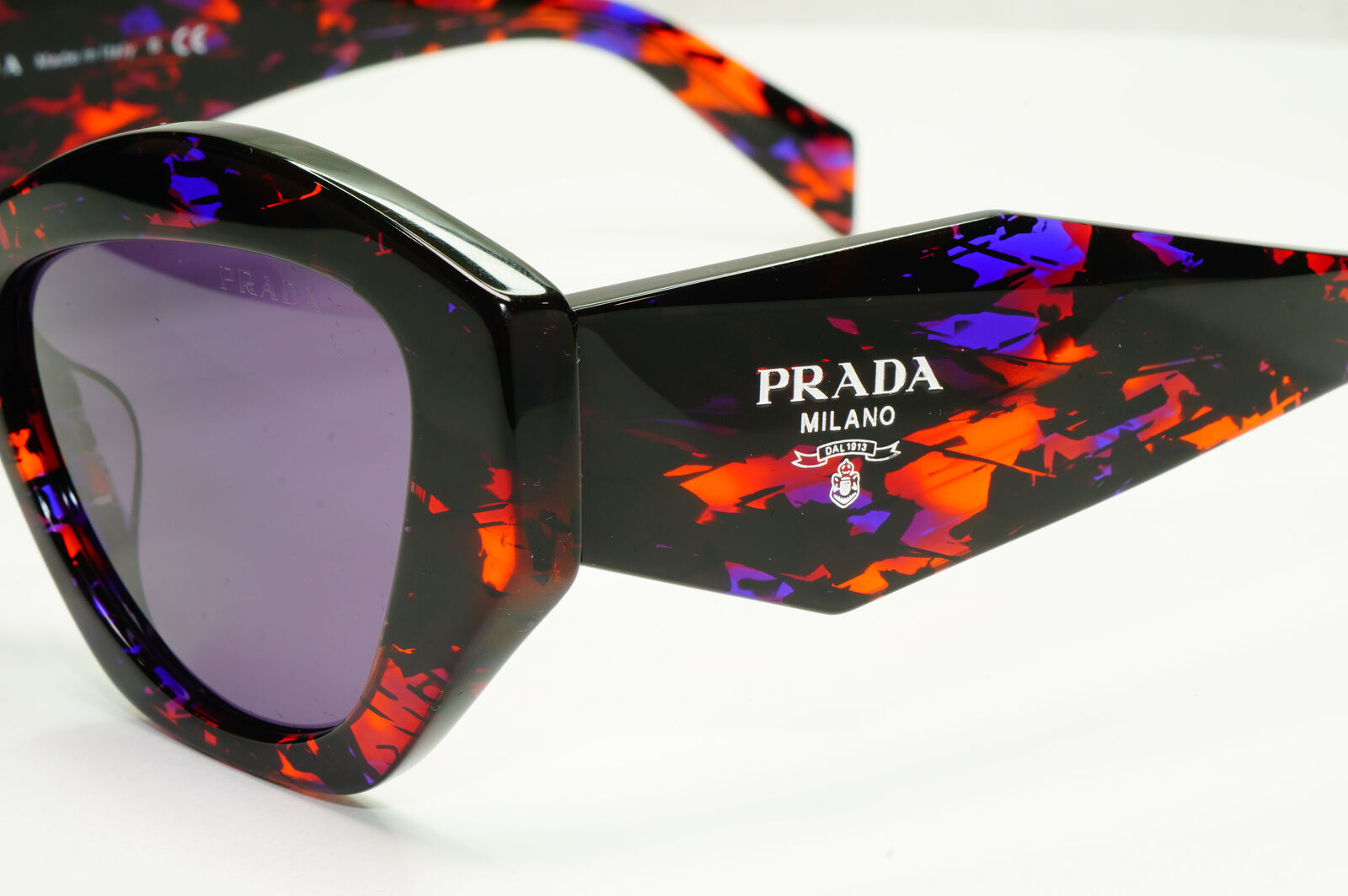 Prada Symbole Marble Sunglasses Black Orange Violet PR07YSF SPR 07Y F 06V-6O2