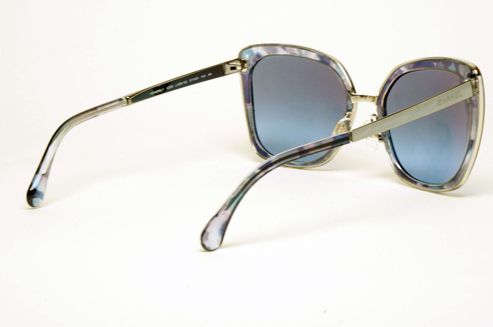 Chanel Sunglasses Blue Gradient Square Silver Metal 4209 c.465/S2 57mm 100125