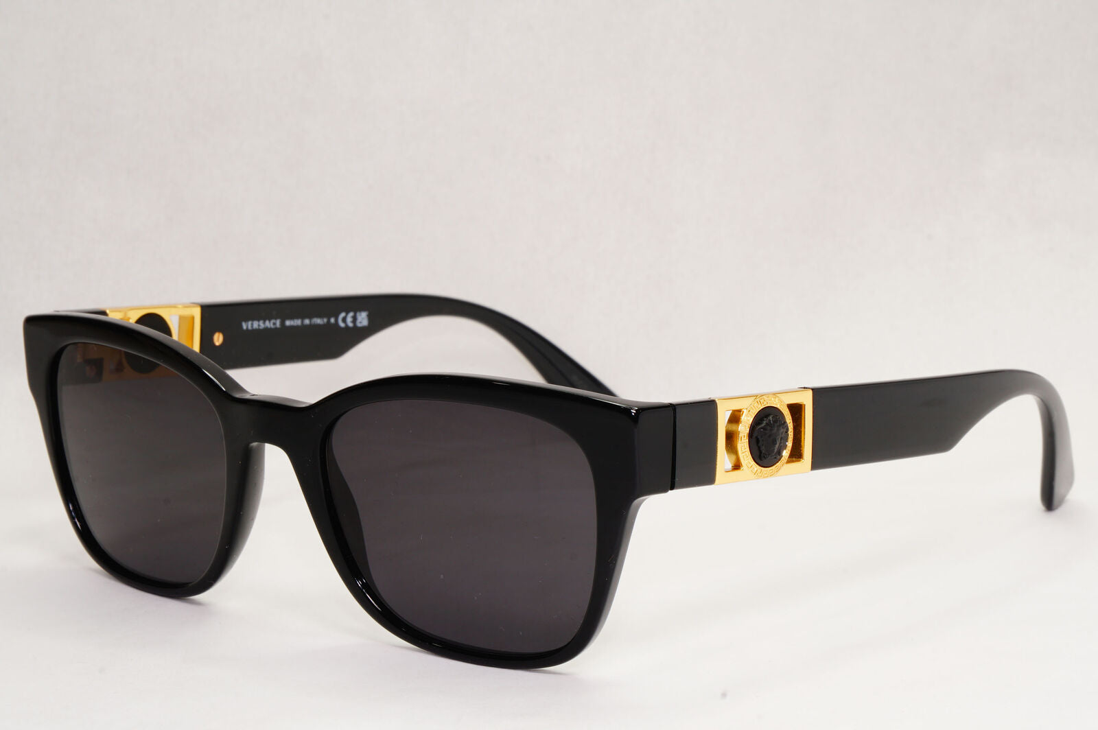 Versace Sunglasses Black Gold Medusa Square Unisex MOD 3314 GB1 52mm