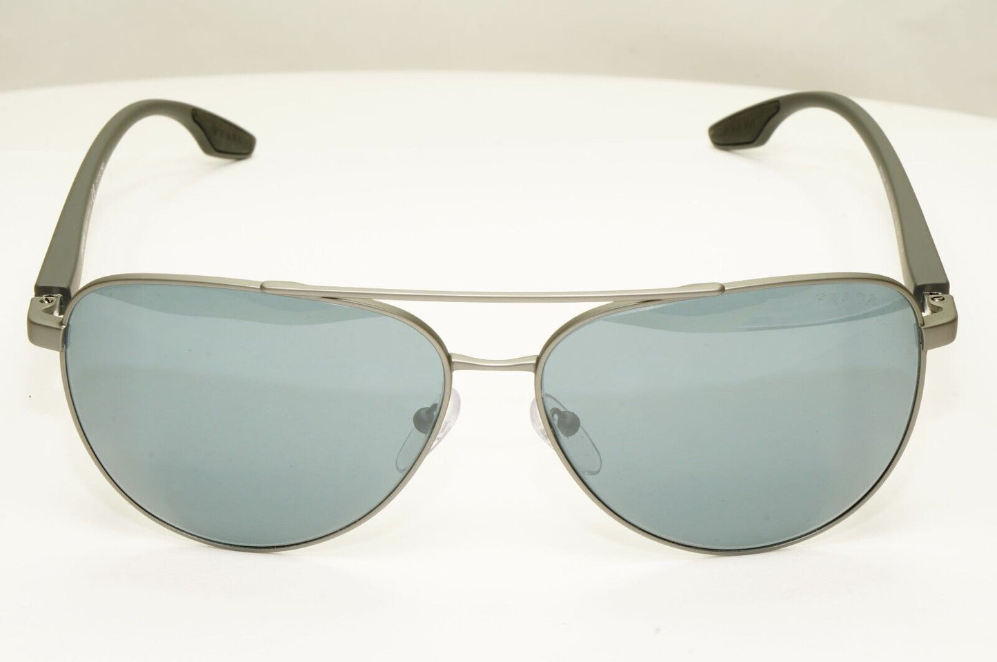 Prada Grey Mirror Sunglasses Pilot Gunmetal Silver Mens SPS 52W PS52WS DG1-07G