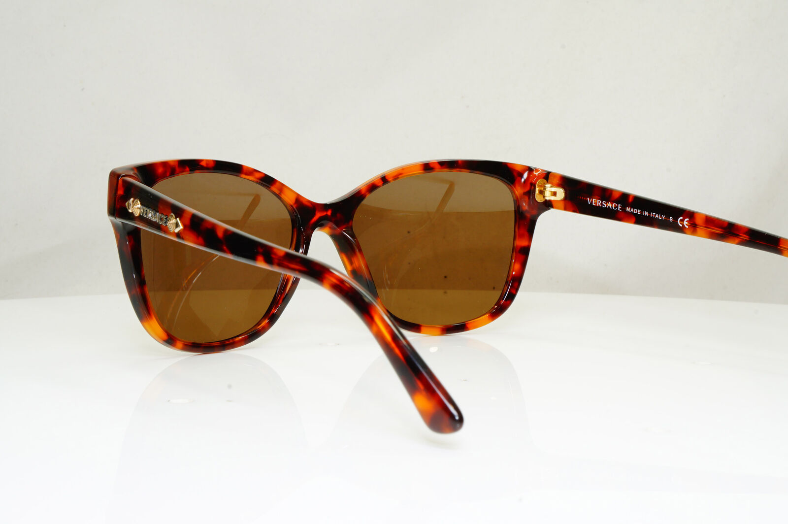 Authentic VERSACE Womens Sunglasses Brown Gold Square Studded 4270 5074/13 29143