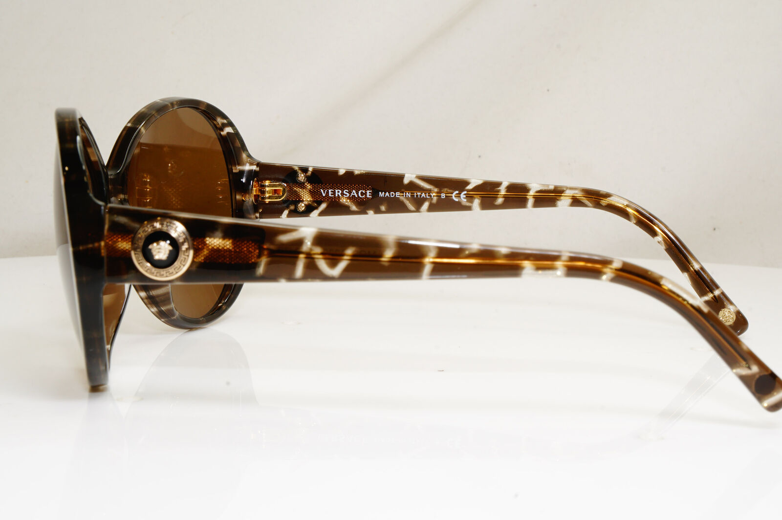 Versace Brown Marble Sunglasses Gold Medusa Womens Oversized 4239 969/73 29427