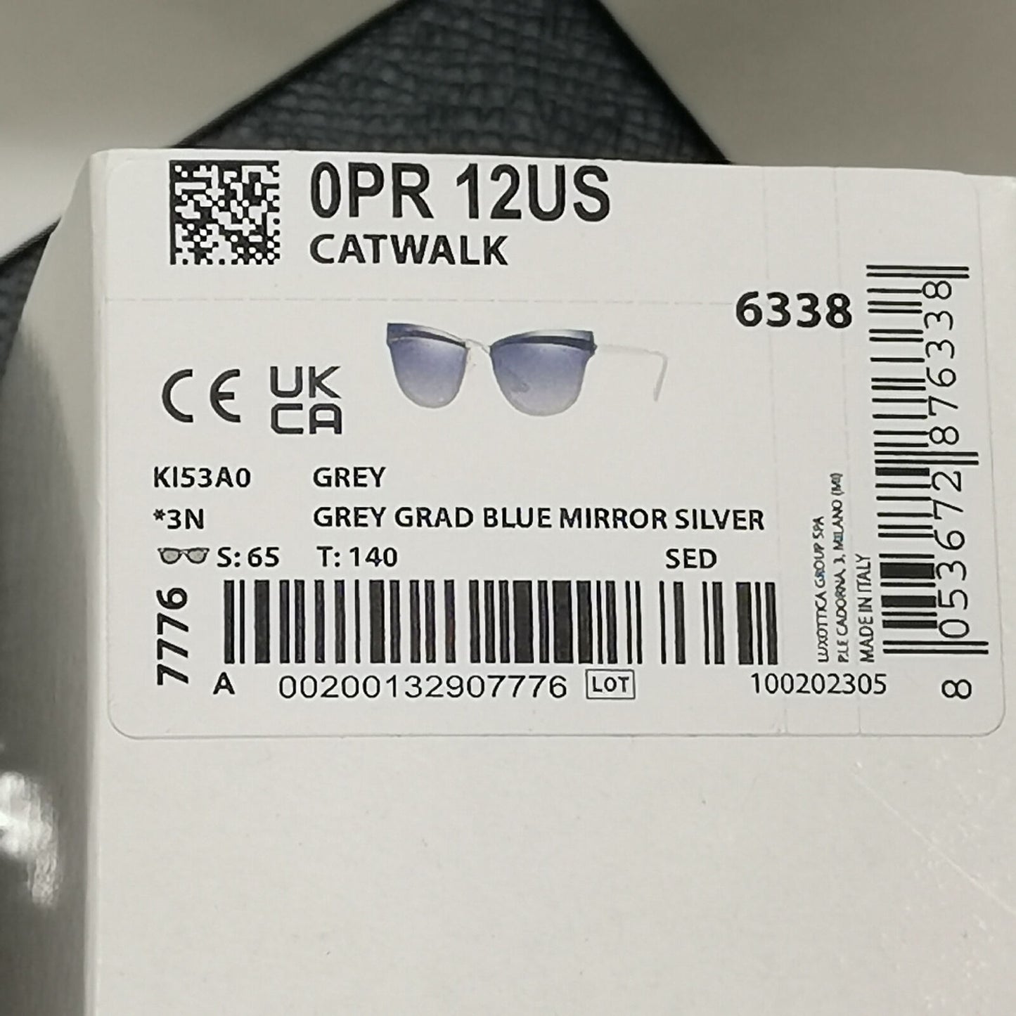 Prada Sunglasses Grey Blue Gradient Cinema Catwalk PR12US SPR 12U KI5-3A0
