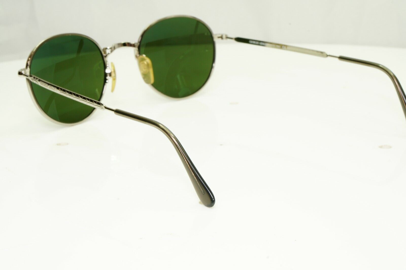 Giorgio Armani 1997 Vintage Sunglasses Silver Round Metal Glass Lens 652 707