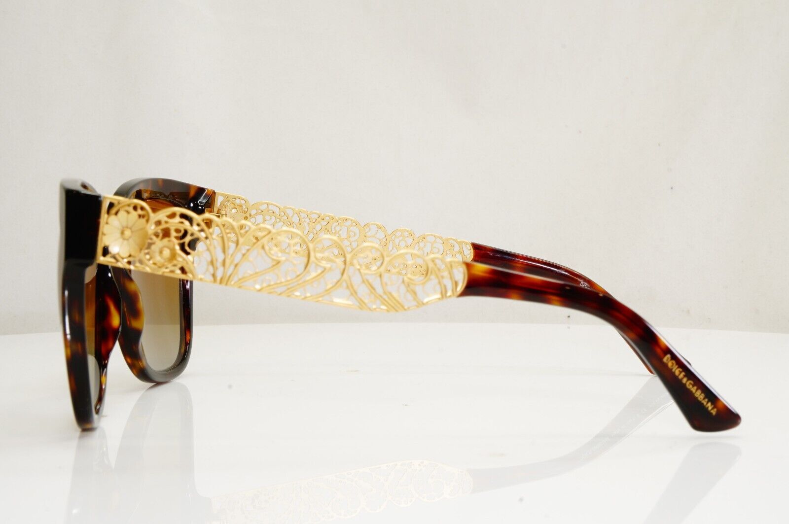Dolce & Gabbana Sunglasses Polarized Ornate Gold Flowers DG 4212 502/T5 28201
